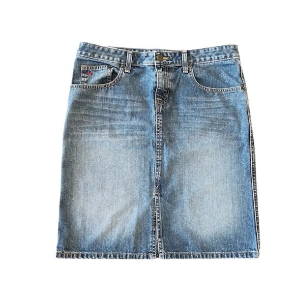 American Eagle Outfitters Cotton Denim Skirt Size 8 Light Blue Jeans Preppy Girl - Picture 1 of 9